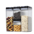 Set 4 Recipiente Din Plastic, Pentru Alimente/Obiecte, Inchidere Ermetica, Textura Ondulata, 2 X 1.5L, 2 X 3.3 L, Transparent - vivimall.ro
