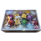 Set 45 Globuri de Craciun, Flippy, pentru Brad, Model 2, cu Glitter, Lucioase, Multicolor