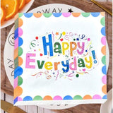 Set 20 Servetele de Masa, Flippy, din Hartie, 33 x 33 cm, Model Happy Everyday, Multicolor