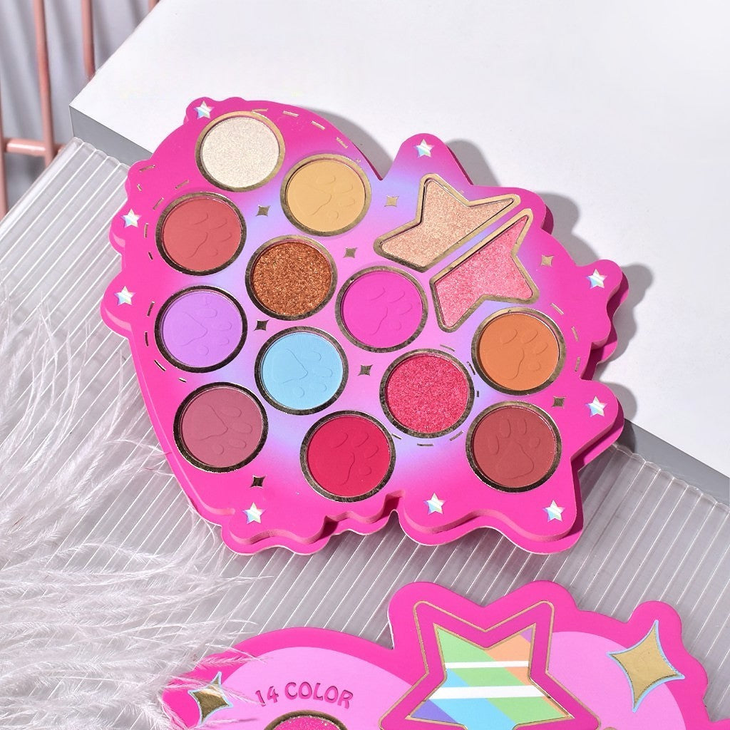 Set Paleta De Machiaj Cu 14 Farduri De Pleoape Kevin&Coco, Red Heart Eyeshadow Palette, 21 X 20.5 X 2.2Cm - vivimall.ro