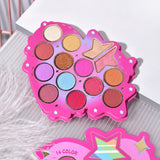 Set Paleta De Machiaj Cu 14 Farduri De Pleoape Kevin&Coco, Red Heart Eyeshadow Palette, 21 X 20.5 X 2.2Cm - vivimall.ro