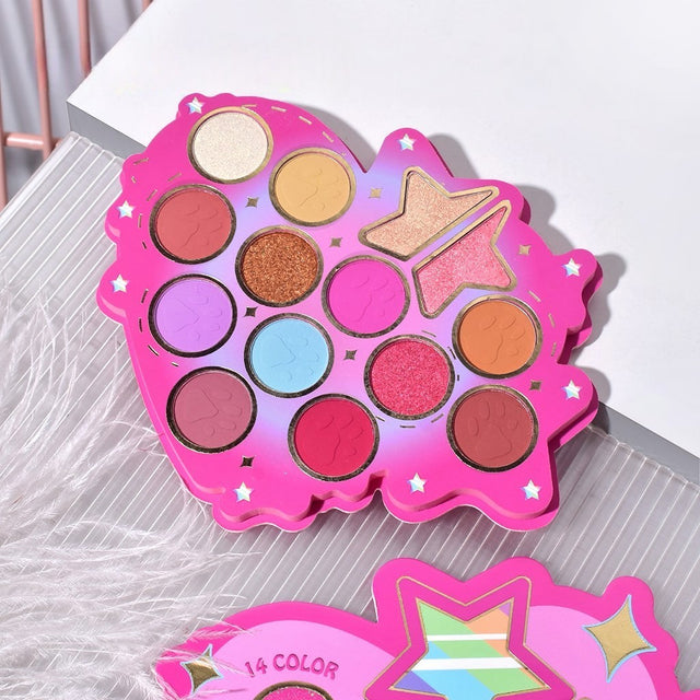 Set Paleta De Machiaj Cu 14 Farduri De Pleoape Kevin&Coco, Red Heart Eyeshadow Palette, 21 X 20.5 X 2.2Cm - vivimall.ro