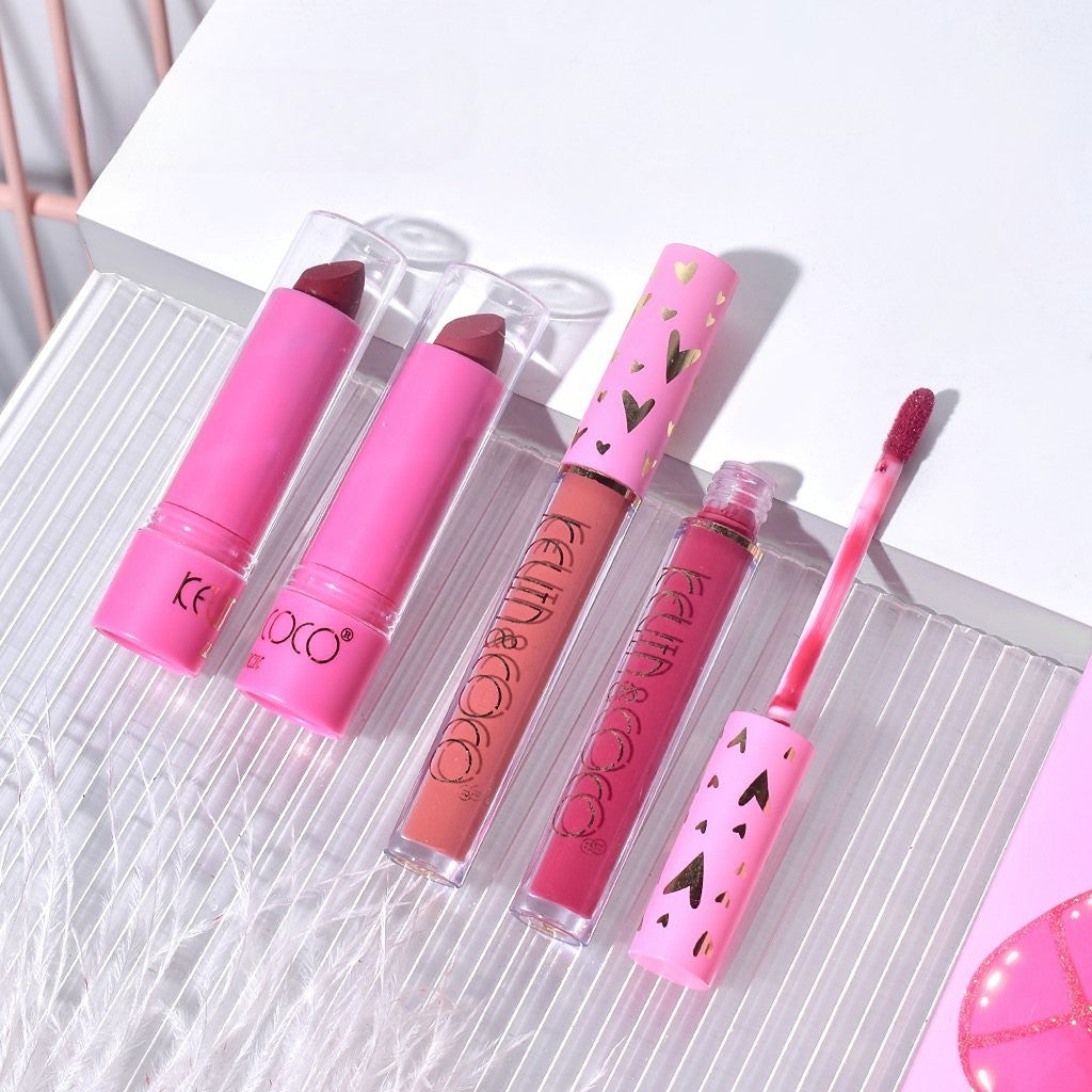 Set 8 Produse de Machiaj, KEVIN & COCO, Butterfly Dream Girl, 49 de culori, 24.7 x 19.7 x 2.7 cm - vivimall.ro