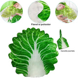 Set Patura Flanel Si Caciula Forma Frunza De Salata, Pentru Nou-Nascuti, Material Poliester, 85 Cm - vivimall.ro