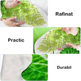 Set Patura Flanel Si Caciula Forma Frunza De Salata, Pentru Nou-Nascuti, Material Poliester, 85 Cm - vivimall.ro