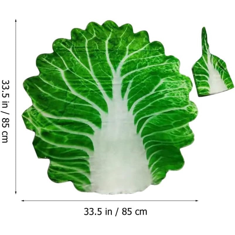 Set Patura Flanel Si Caciula Forma Frunza De Salata, Pentru Nou-Nascuti, Material Poliester, 85 Cm - vivimall.ro