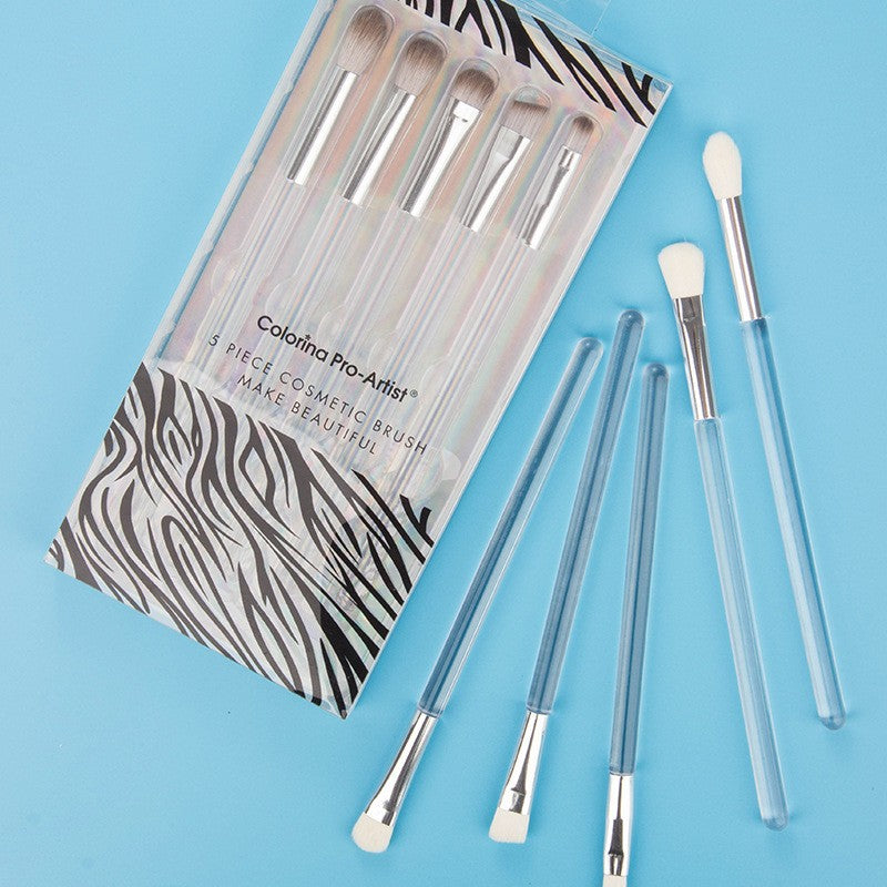 Set 5 Pensule Machiaj Transparent | CrystalBlend - vivimall.ro
