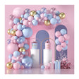 Baloane Decorative Pentru Gender Party, Arcada Set 130 Baloane, Arcul De Baloane Roz Si Albastru, Baloane Confetti Aurii - vivimall.ro
