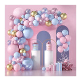Baloane Decorative Pentru Gender Party, Arcada Set 130 Baloane, Arcul De Baloane Roz Si Albastru, Baloane Confetti Aurii - vivimall.ro