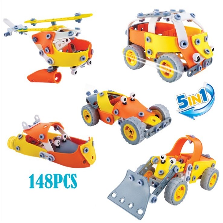Set Pentru Construit Masini, Educativ Si Creativ, 148 Piese
