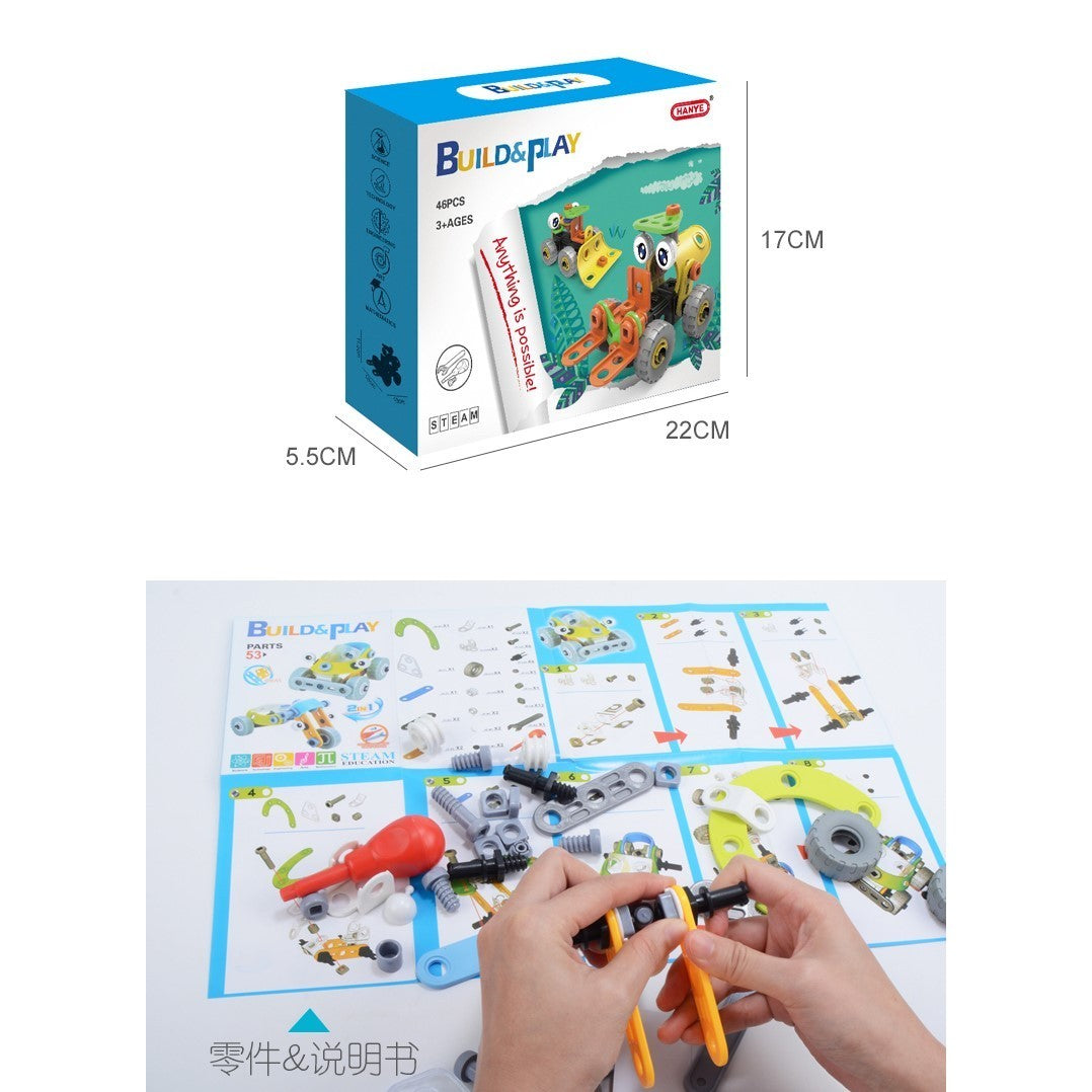 Set Pentru Construit Masini, Educativ Si Creativ, 46 Piese