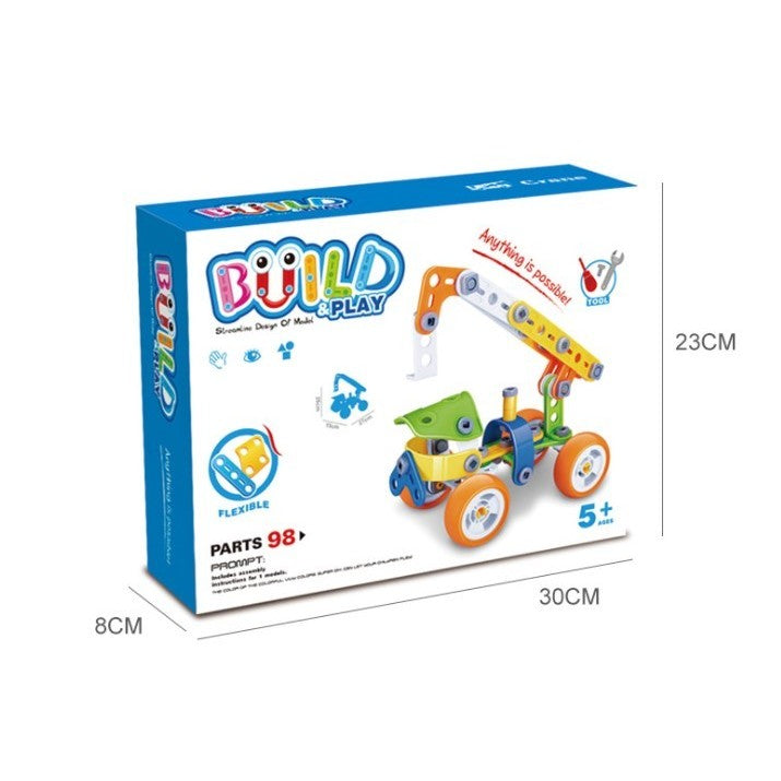 Set Pentru Construit Masini, Educativ Si Creativ, 98 Piese