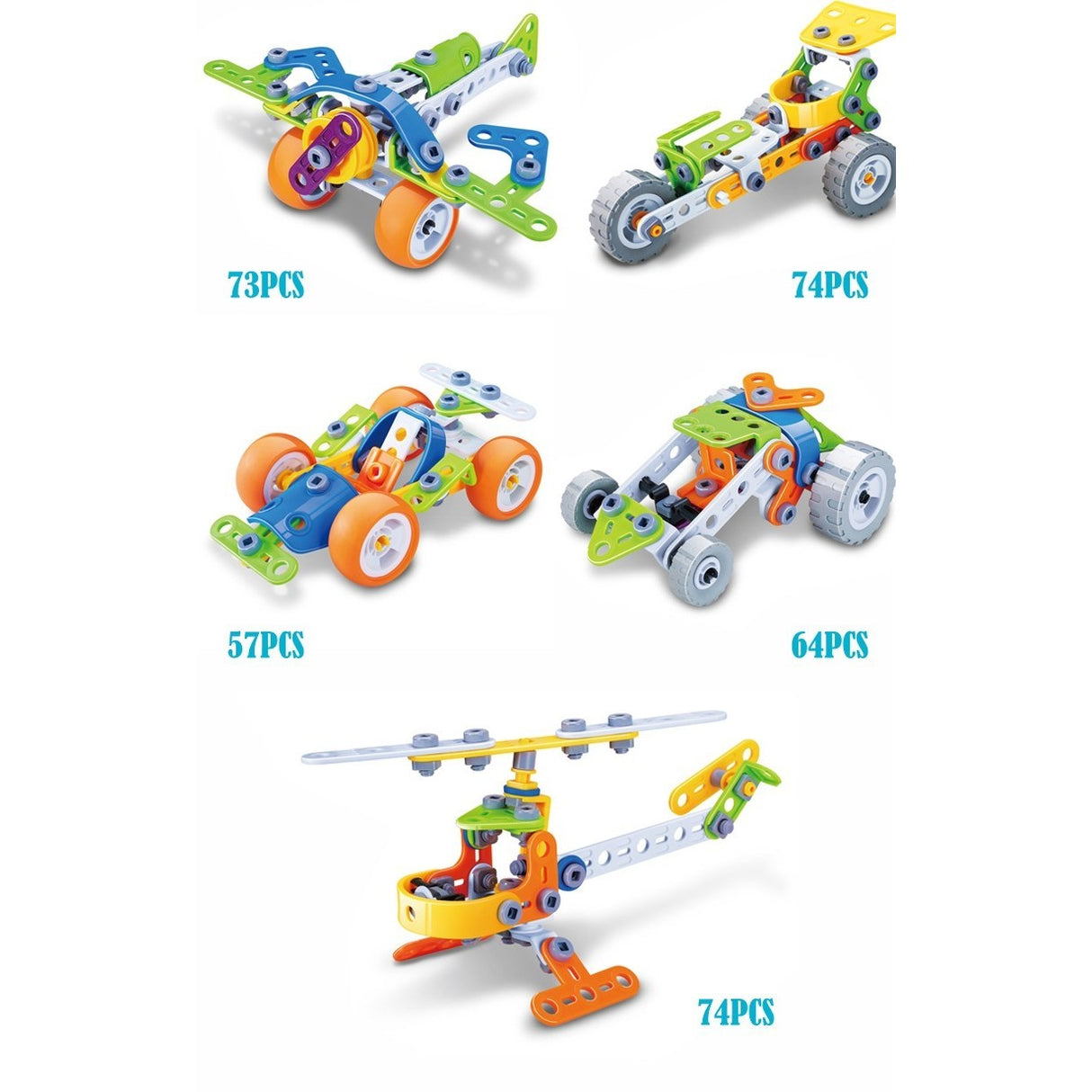 Set Pentru Construit Masini, Educativ Si Creativ, 98 Piese