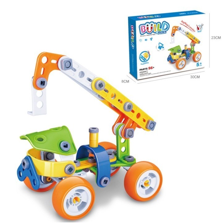 Set Pentru Construit Masini, Educativ Si Creativ, 98 Piese