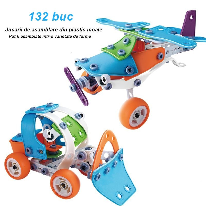 Set Pentru Construit Masini, Educativ Si Creativ, Diy, 132 Piese