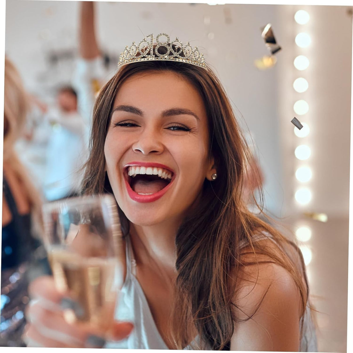 Set 2 Piese pentru Majorat, Vivimall, 15 x 13 x 5 cm, Coronita Printesa Silver si Panglica 18&amp;Fabulous, Negru - vivimall.ro