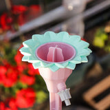 Set picuratoare cu valva pentru irigare Flippy, design floare, viteza reglabila, fixare prin infigere, practic, 16.8 x 9 cm, roz