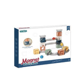 Set Piese Magnetice De Constructie, Cu Tobogane Si Bile, 23 Piese