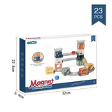 Set Piese Magnetice De Constructie, Cu Tobogane Si Bile, 23 Piese