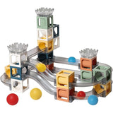 Set Piese Magnetice De Constructie, Cu Tobogane Si Bile, 41 Piese