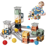Set Piese Magnetice De Constructie, Cu Tobogane Si Bile, 41 Piese