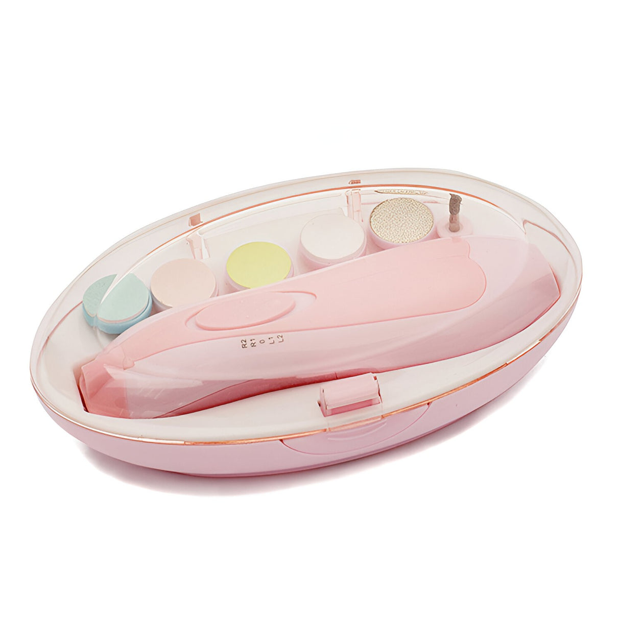 Set Pila Electrica Pentru Copii Si Bebelusi, Abs, 6 Accesorii, Cu Lumina Led, Roz - vivimall.ro