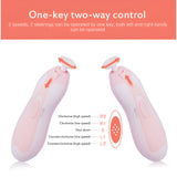 Set Pila Electrica pentru Copii si Bebelusi, Vivimall, ABS, 6 Accesorii, cu Lumina LED, Roz Alb