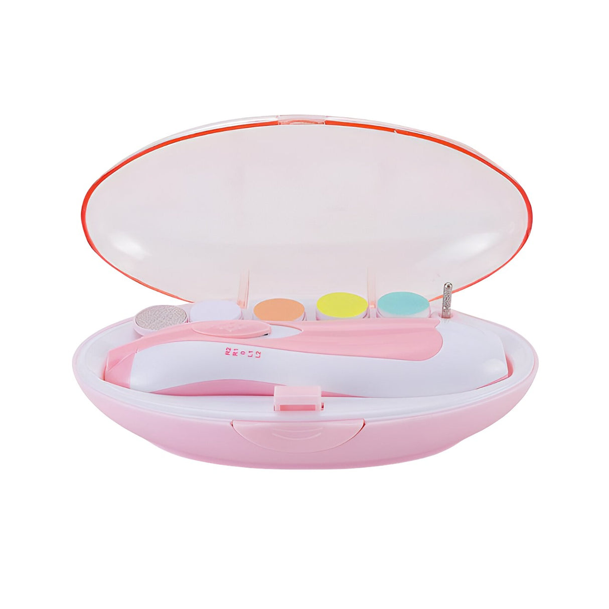 Set Pila Electrica pentru Copii si Bebelusi, Vivimall, ABS, 6 Accesorii, cu Lumina LED, Roz Alb