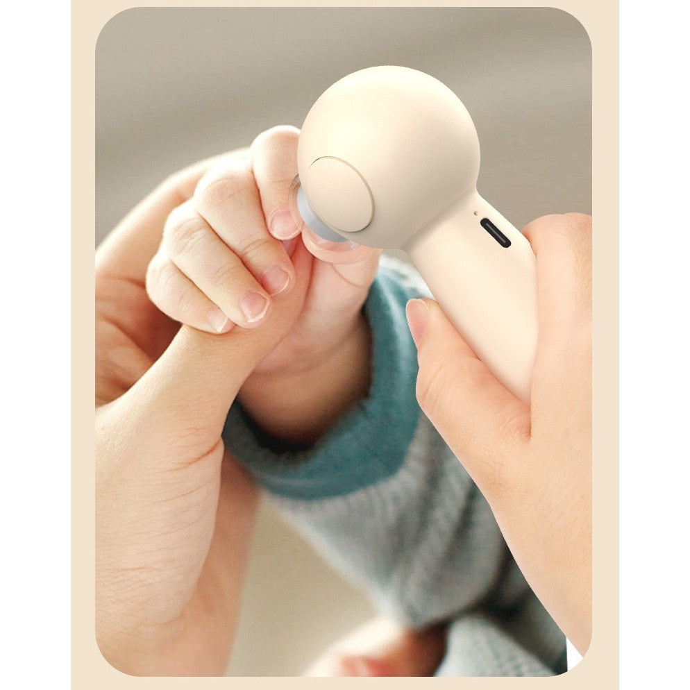 Set Pila Electrica, Vivimall, pentru Copii si Bebelusi, din ABS, 6 Accesorii, Incarcare USB, cu Lumina Led, 11.5 x 5.5 cm, Alb