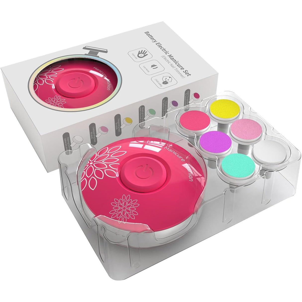 Set Pila Electrica Pentru Copii Si Bebelusi, Abs, Incarcare Usb, 6 Accesorii, Cu Lumina Led - vivimall.ro