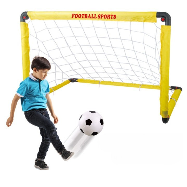 Set Poarta De Fotbal Pentru Copii, Minge, Cartonase, Pompa, Fluier, Interactiv, Distractiv, Galben