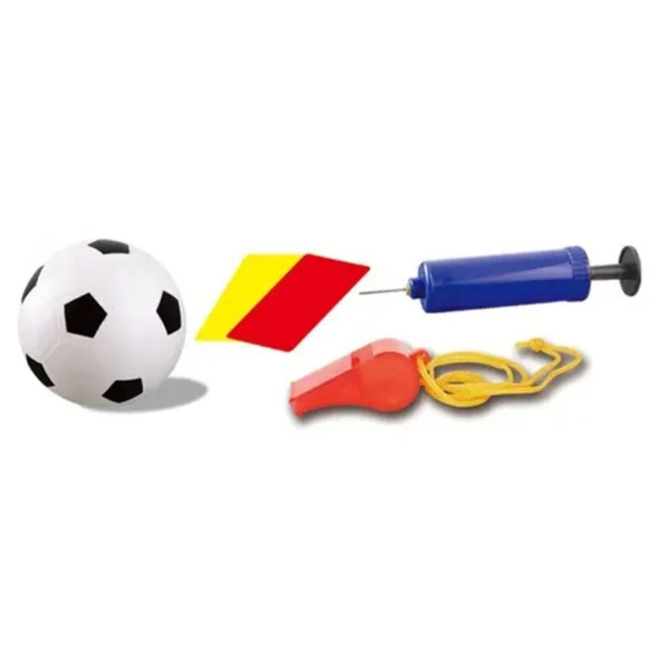 Set Poarta de Fotbal pentru Copii, Flippy, 80x120 cm, Minge, Cartonase, Pompa, Fluier, Interactiv, Distractiv, Galben