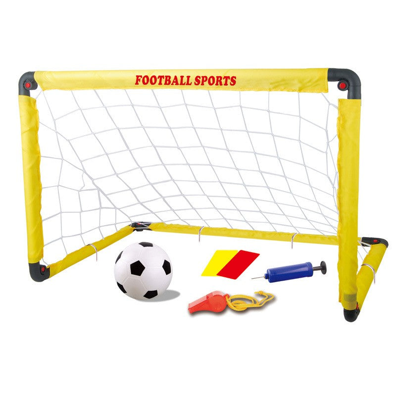 Set Poarta De Fotbal Pentru Copii, Minge, Cartonase, Pompa, Fluier, Interactiv, Distractiv, Galben