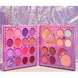 Set Produse de Machiaj, Kevin & Coco, 28 Culori, Fard de Ochi, Ruj, Pensula si Creion, Varianta 2 - vivimall.ro