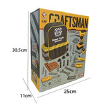 Set Scule de Jucarie pentru Copii, Vivimall, Ghiozdan cu Bormasina si Accesorii Incluse, 28 Piese, Material Plastic Durabil, Interactiv, +3 Ani, 30.5x25x11 cm, Negru/Portocaliu - vivimall.ro