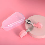 Set Tacamuri Pentru Bebelusi, Lingura Si Furculita, Inox/Silicon, 1- 3 Ani - vivimall.ro