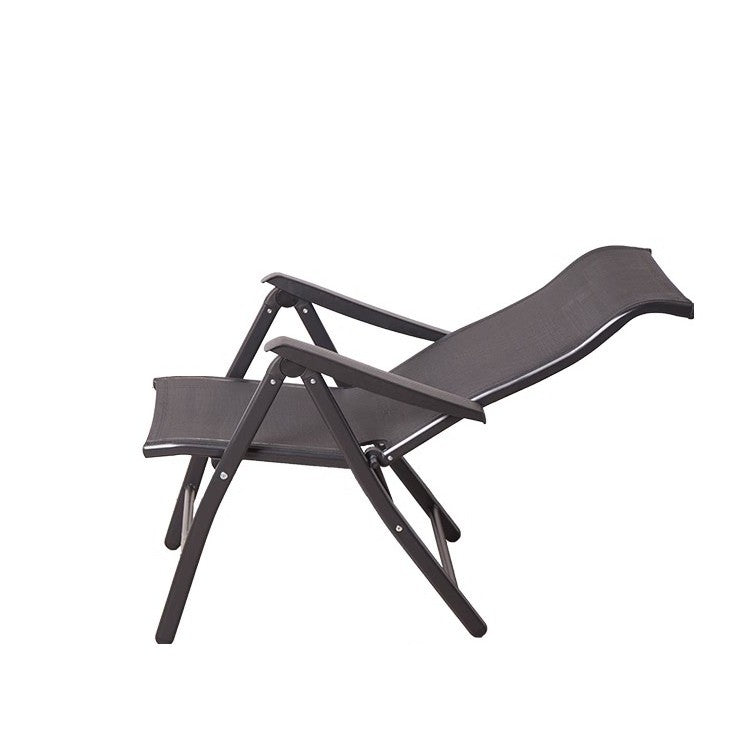Scaun 2In1 De Gradina, Sezlong, Suport Picioare, Pliabil, Cadru Metalic, Impermeabil, 47 X 110 X 46 Cm, Negru - vivimall.ro