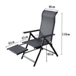 Scaun 2In1 De Gradina, Sezlong, Suport Picioare, Pliabil, Cadru Metalic, Impermeabil, 47 X 110 X 46 Cm, Negru - vivimall.ro