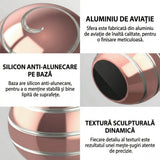Fidget spinner metalic Flippy roz pastel în palmă, jucărie antistres pentru adulți și copii