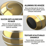 Sferă fidget spinner Flippy aliaj zinc pe suprafață de birou, gadget antistres auriu