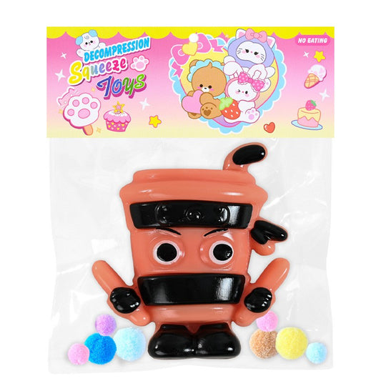 Jucarie Antistres Squishy, Vivimall, Model Cappuccino Assassino, cu Revenire Lenta, din TPR, 12 x 11 x 3 cm, Multicolor