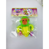 Detaliu textură TPR jucărie antistres Squishy Flippy Banana Monkey, revenire lentă, dimensiuni 12x11x3 cm