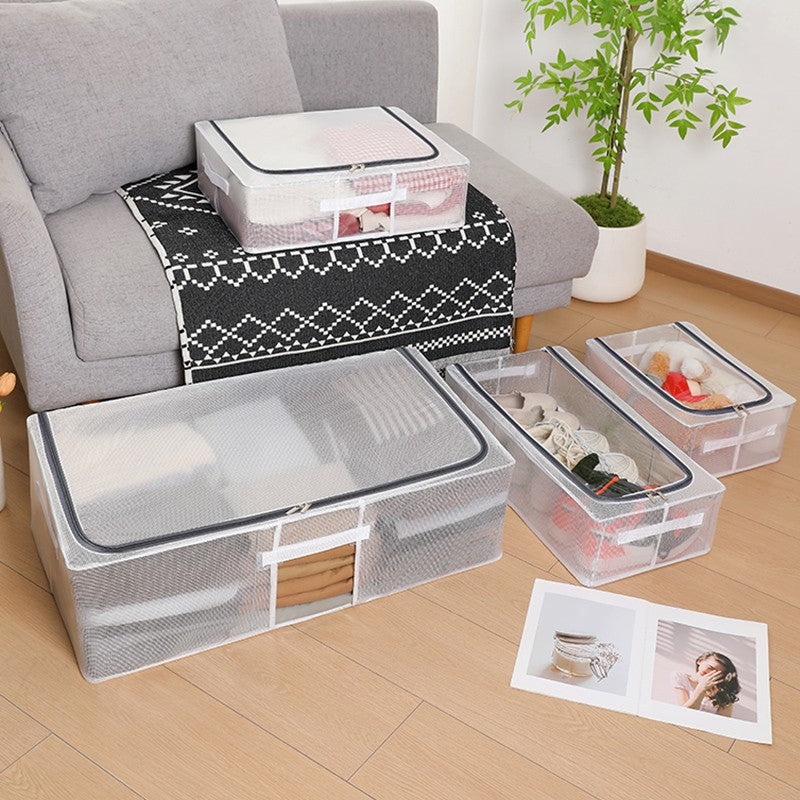 Cutie De Depozitare, Pentru Pantofi Haine, Din Plasa Pvc Impermeabila Si Cadru De Otel, Pliabila, Fermoar Bidirectional