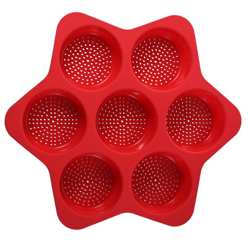 Forme De Silicon Pentru Copt, 7 Forme Rotiunde, Pentru Burgeri Si Prajituri, 38.5 X 4 Cm - vivimall.ro