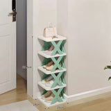 Dulap organizator încălțăminte Vivimall turcoaz, compartimente individuale 26x24x17.5 cm, vedere de aproape