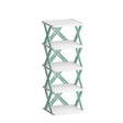 Dulap pantofi modular Vivimall cu 5 straturi din ABS turcoaz, vedere frontală completă, 65.5x24x26 cm
