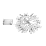 Ghirlanda Luminoasa cu 10 Clipsuri pentru Poze, Vivimall, 1.5 m, cu Baterii si Telecomanda, 8 Programe, Fir Argintiu, Alb Cald - vivimall.ro