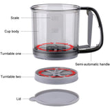 Sita Cernator Manual de Faina Portabila, Vivimall, din Plastic, cu Maner, Strat Dublu, 15 x 12 x 11 cm, Transparent Gri Inchis - vivimall.ro