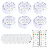 Set De 6 Lampi Led Fara Fir, Cu Baterii, 3 Culori De Lumina, Cu 2 Telecomenzi, Din Plastic - vivimall.ro