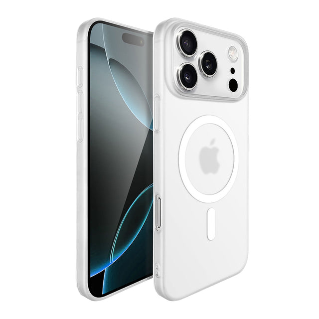 Husa de Protectie compatibila Apple iPhone 17 Pro Max, Vivimall, Magnetica Ultra-subtire, Anti-alunecare, Protectie PC, Rezistenta la Zgirieturi, Alb - vivimall.ro